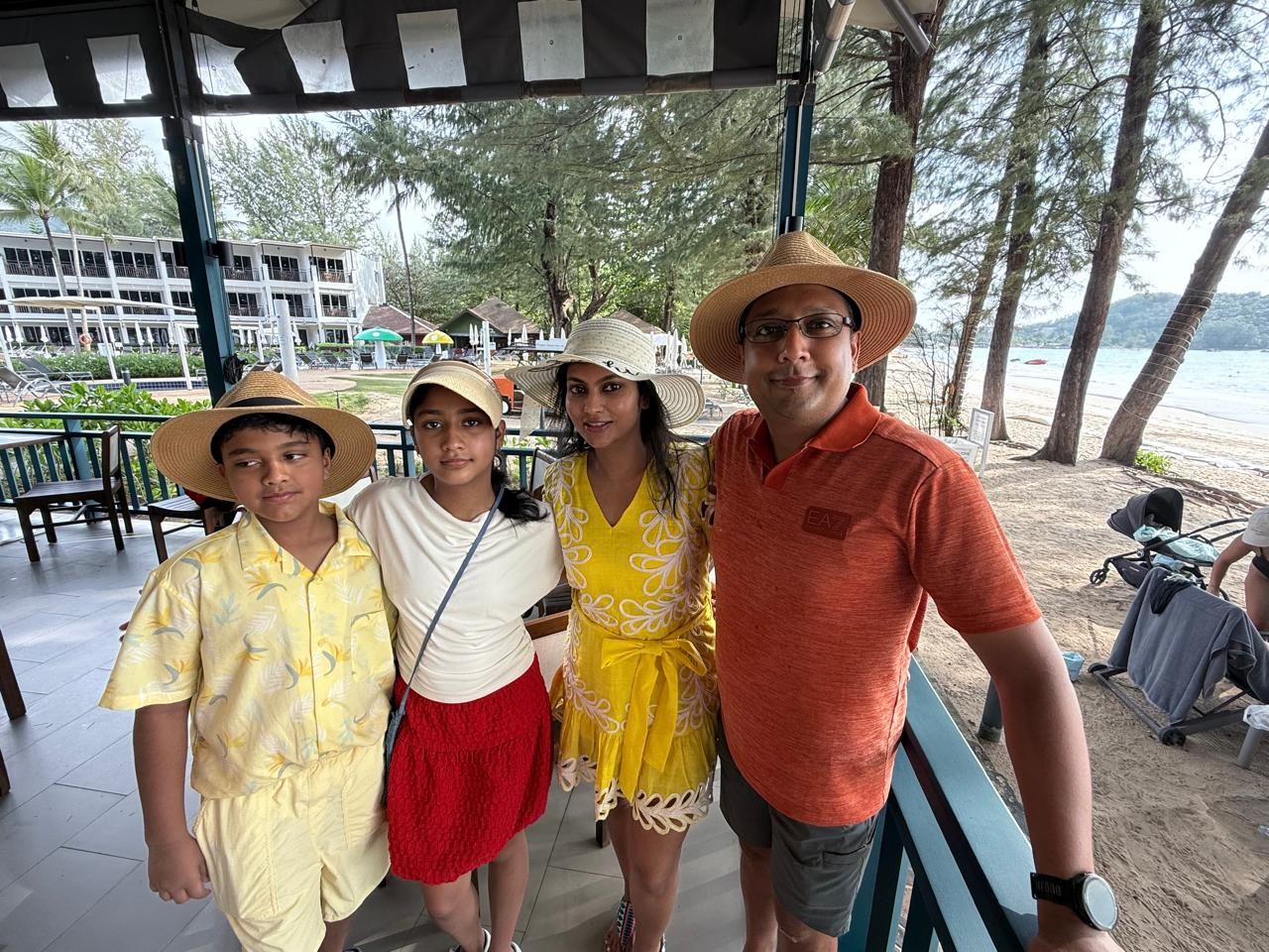 Matching yellow outfits