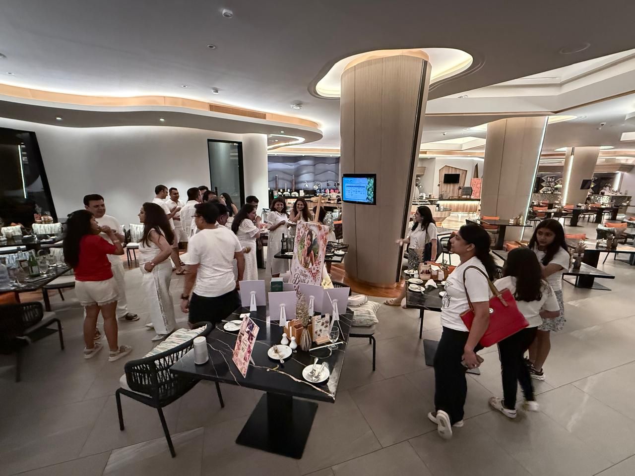 The group gathering on arrival night